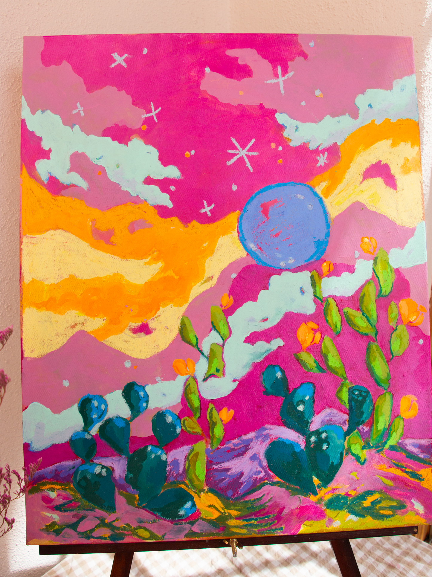 Prickly Pear Margaritas- Original Mixed Media
