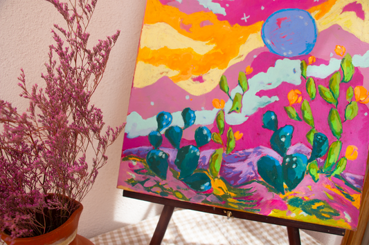 Prickly Pear Margaritas- Original Mixed Media