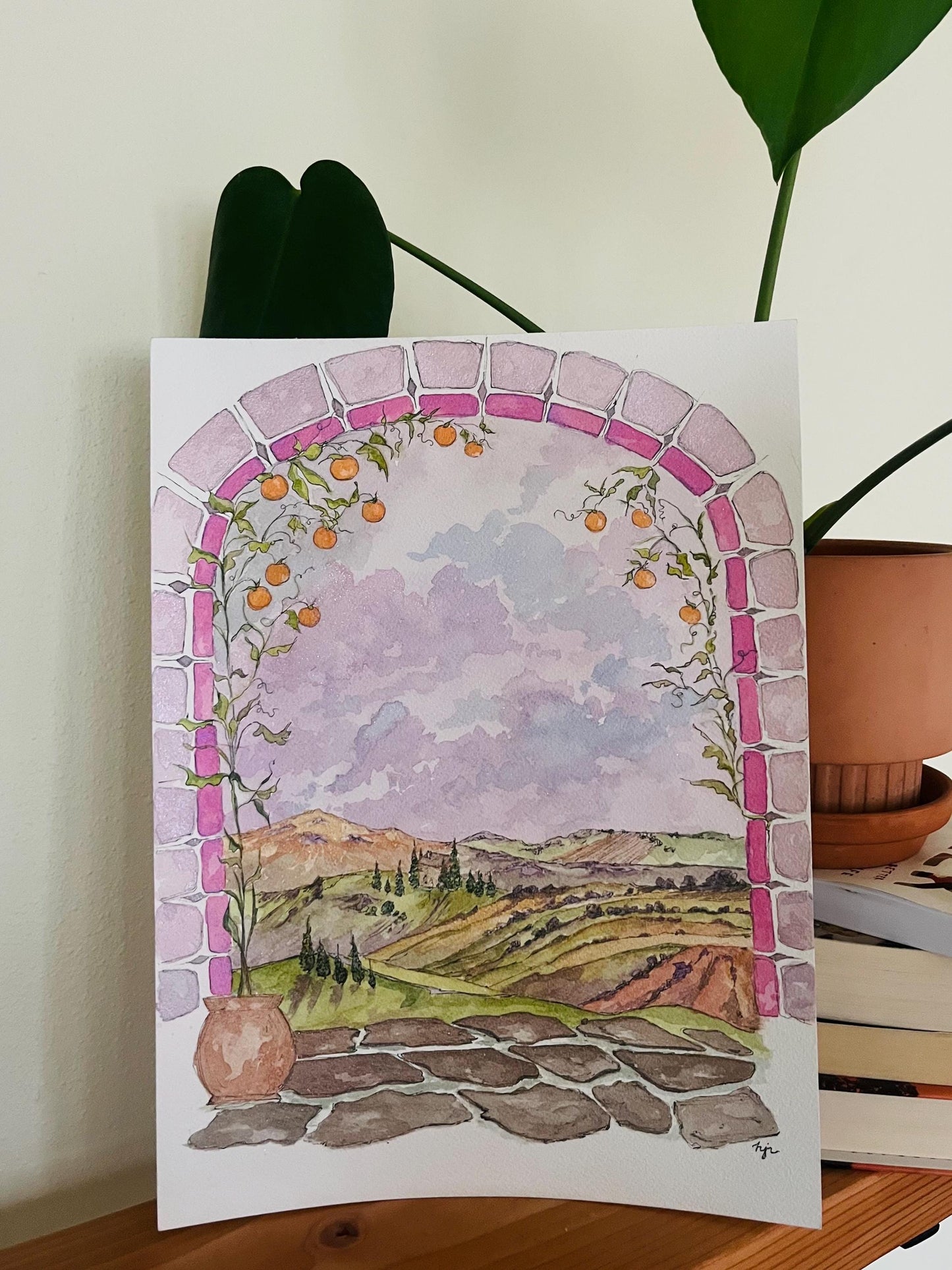 Clementines Watercolor Painting on Arches Paper