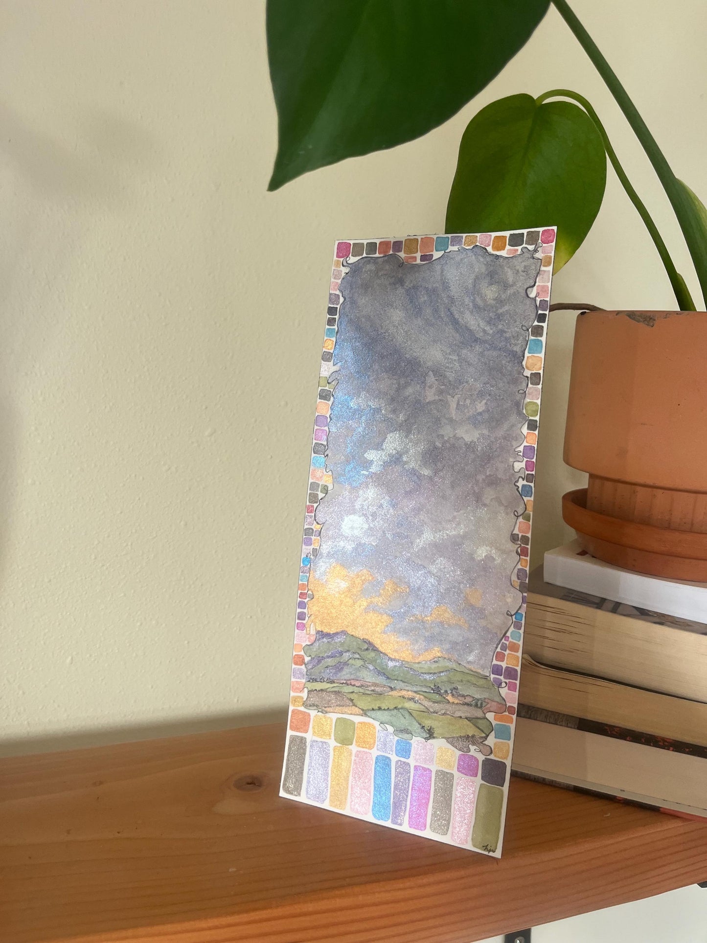 Winter Sky Watercolor Painting on Arches Paper