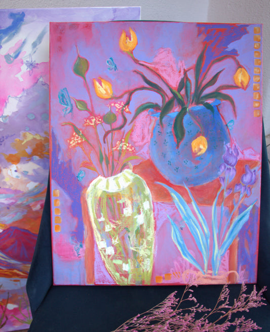 Boise Studio Flowers - Original Mixed Media