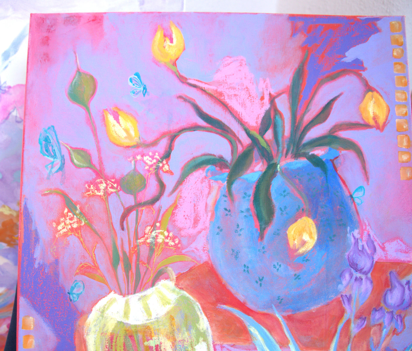 Boise Studio Flowers - Original Mixed Media