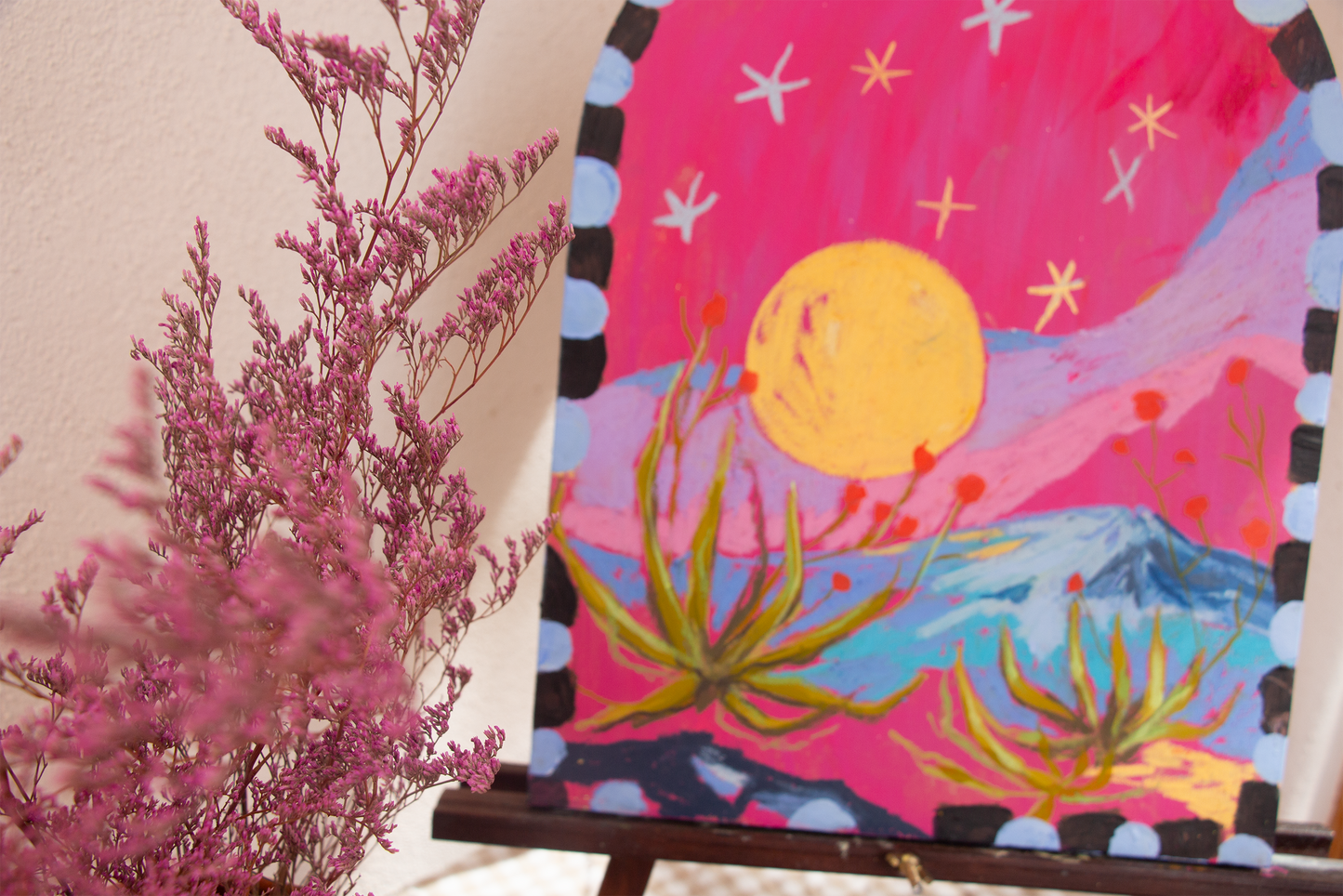 Harvest Moon - Original Mixed Media