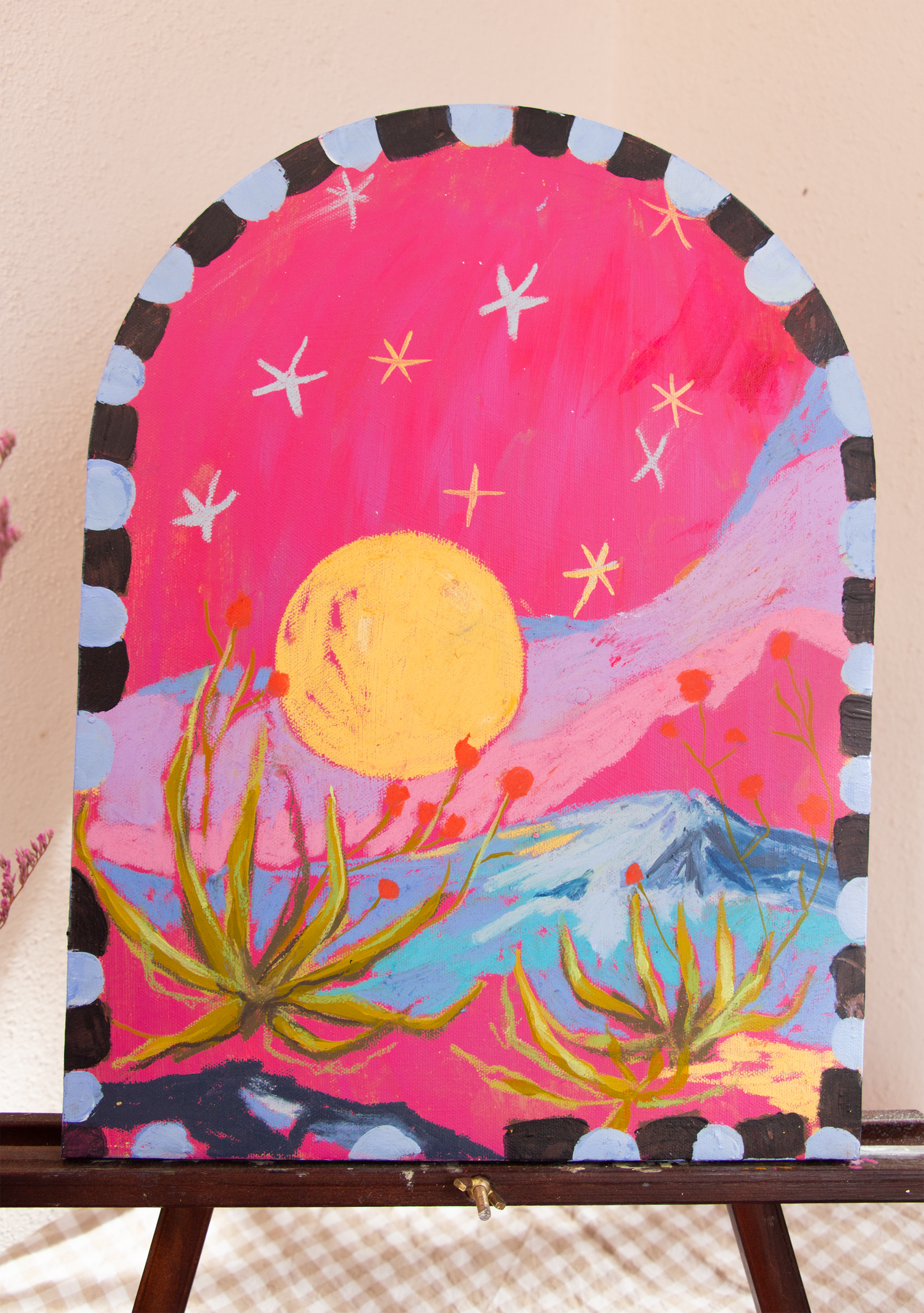 Harvest Moon - Original Mixed Media