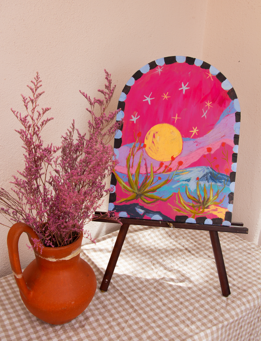 Harvest Moon - Original Mixed Media