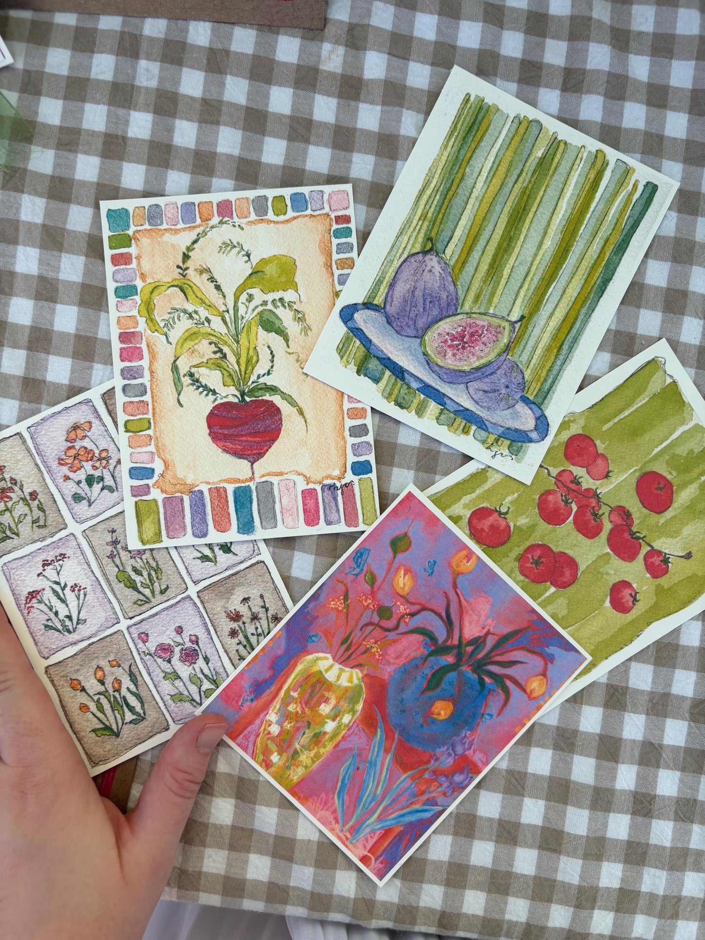 Flowers & Veggies Postcards - set of 5