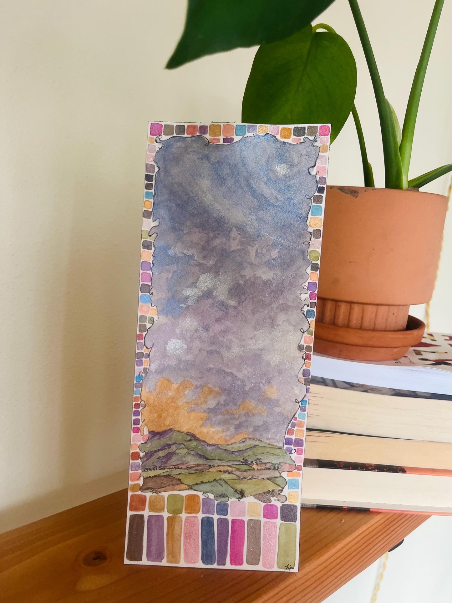 Winter Sky Watercolor Painting on Arches Paper
